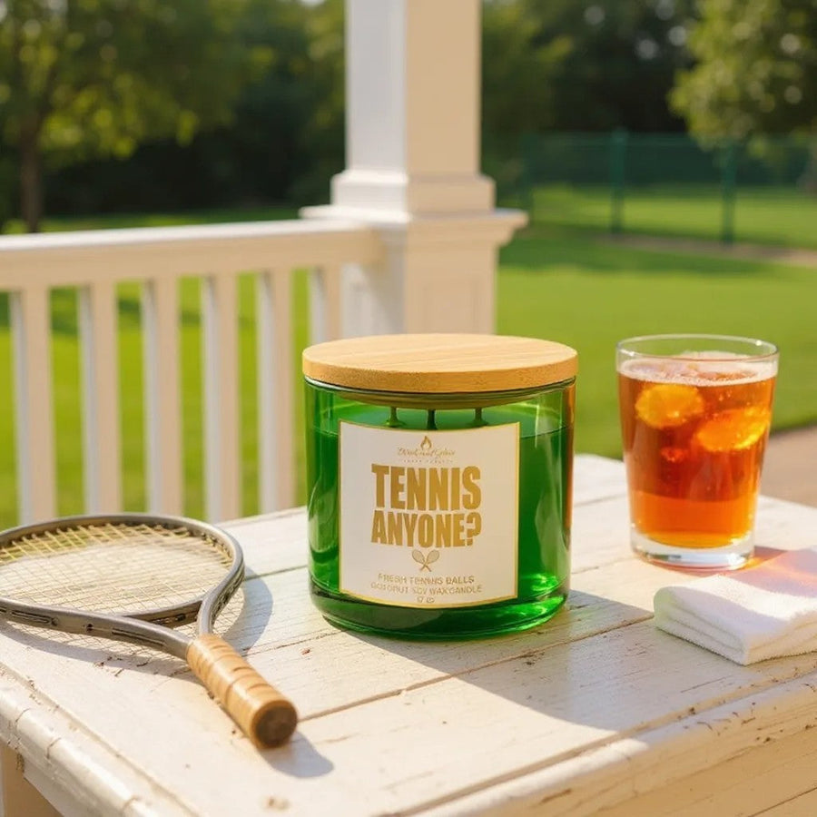 Tennis, Anyone? | Luxury Coconut Soy Wax Candle – Fresh Tennis Ball Scent | 3-Wick Hand-Poured Candle